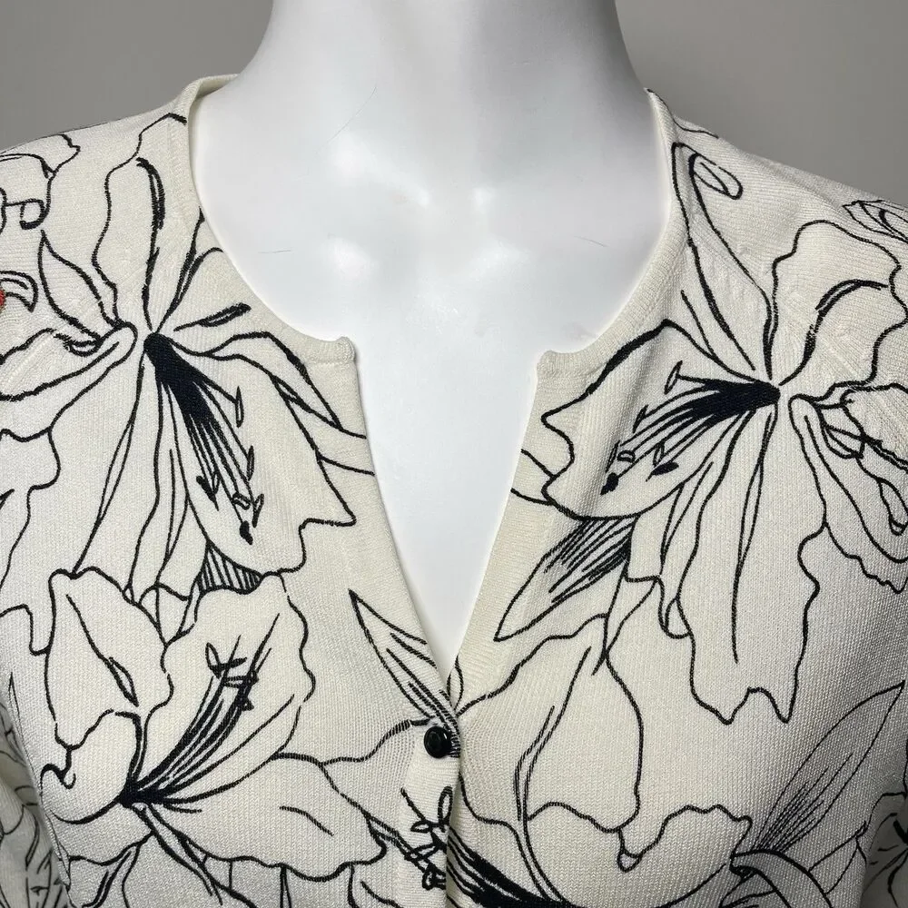 Vintage Marisa Christina Cardigan Butterfly Embroidered L Cottage Fairy Festival